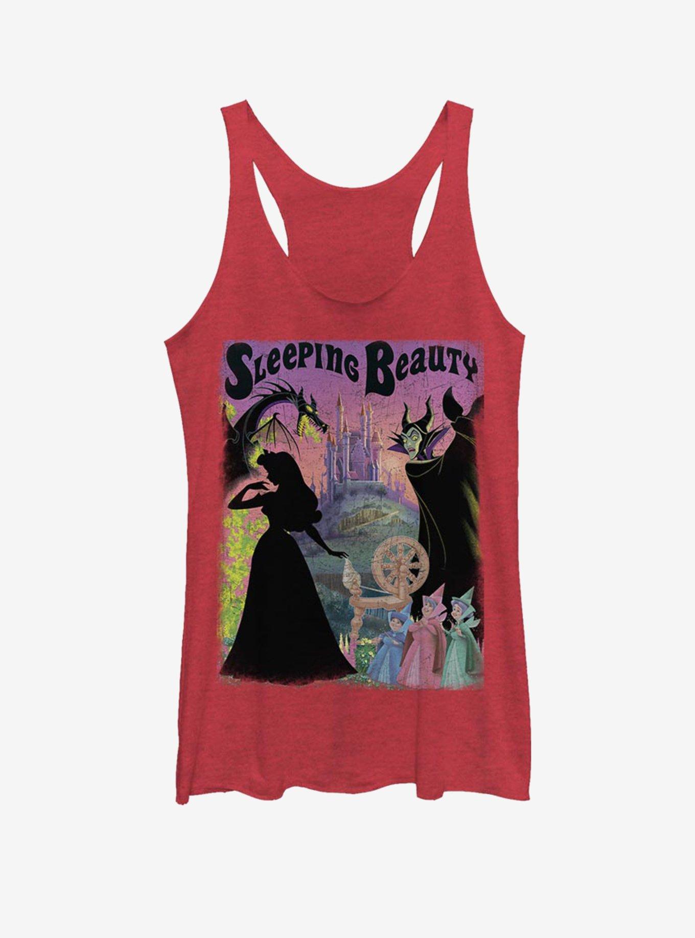 Disney Sleeping Beauty Poster Womens Tank Top, RED HTR, hi-res