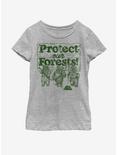 Star Wars Protect Our Forests Youth Girls T-Shirt, ATH HTR, hi-res
