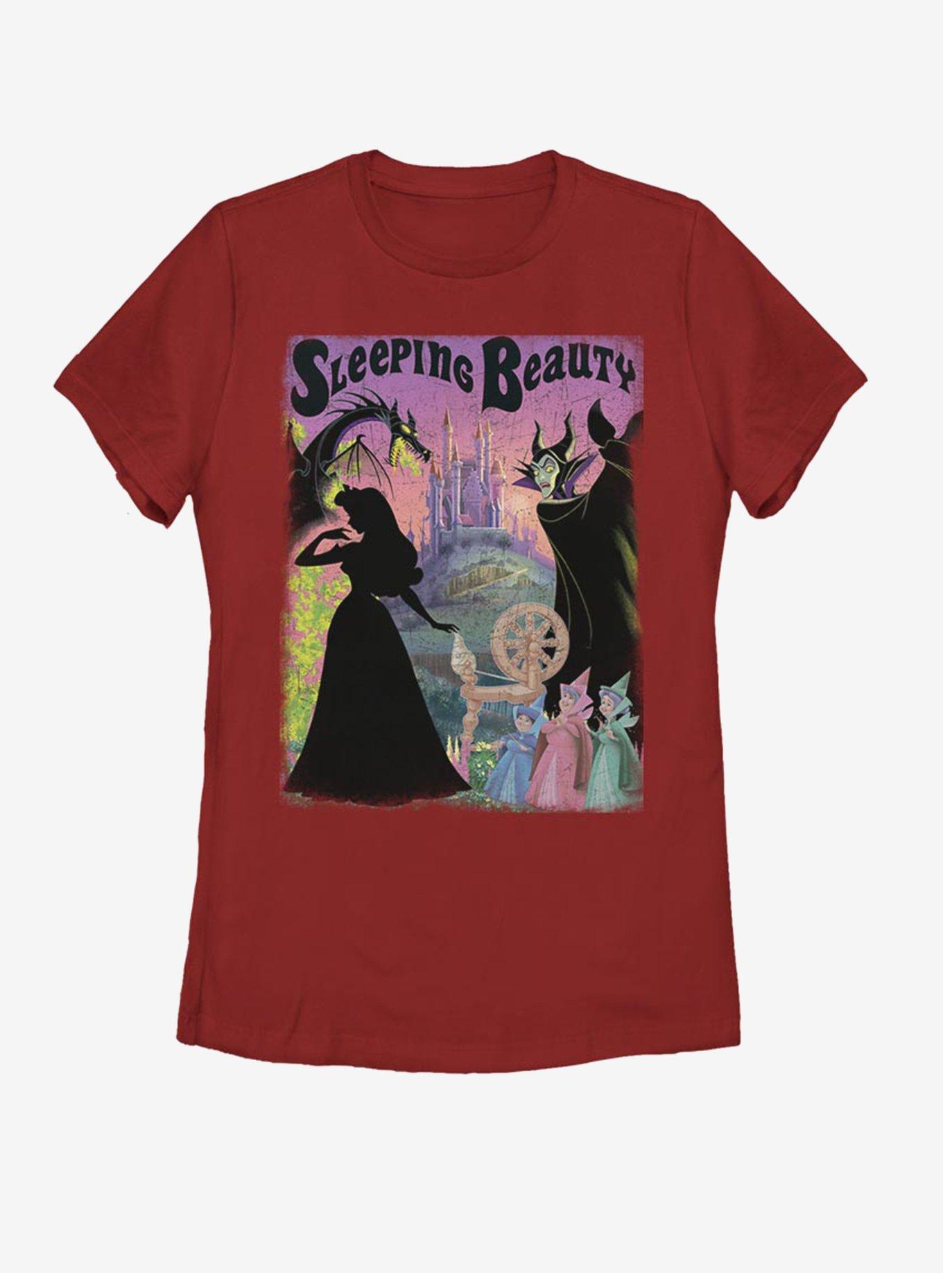 Disney Sleeping Beauty Poster Womens T-Shirt, RED, hi-res