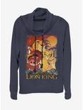 Disney The Lion King Paste Cowlneck Long-Sleeve Womens Top, NAVY, hi-res