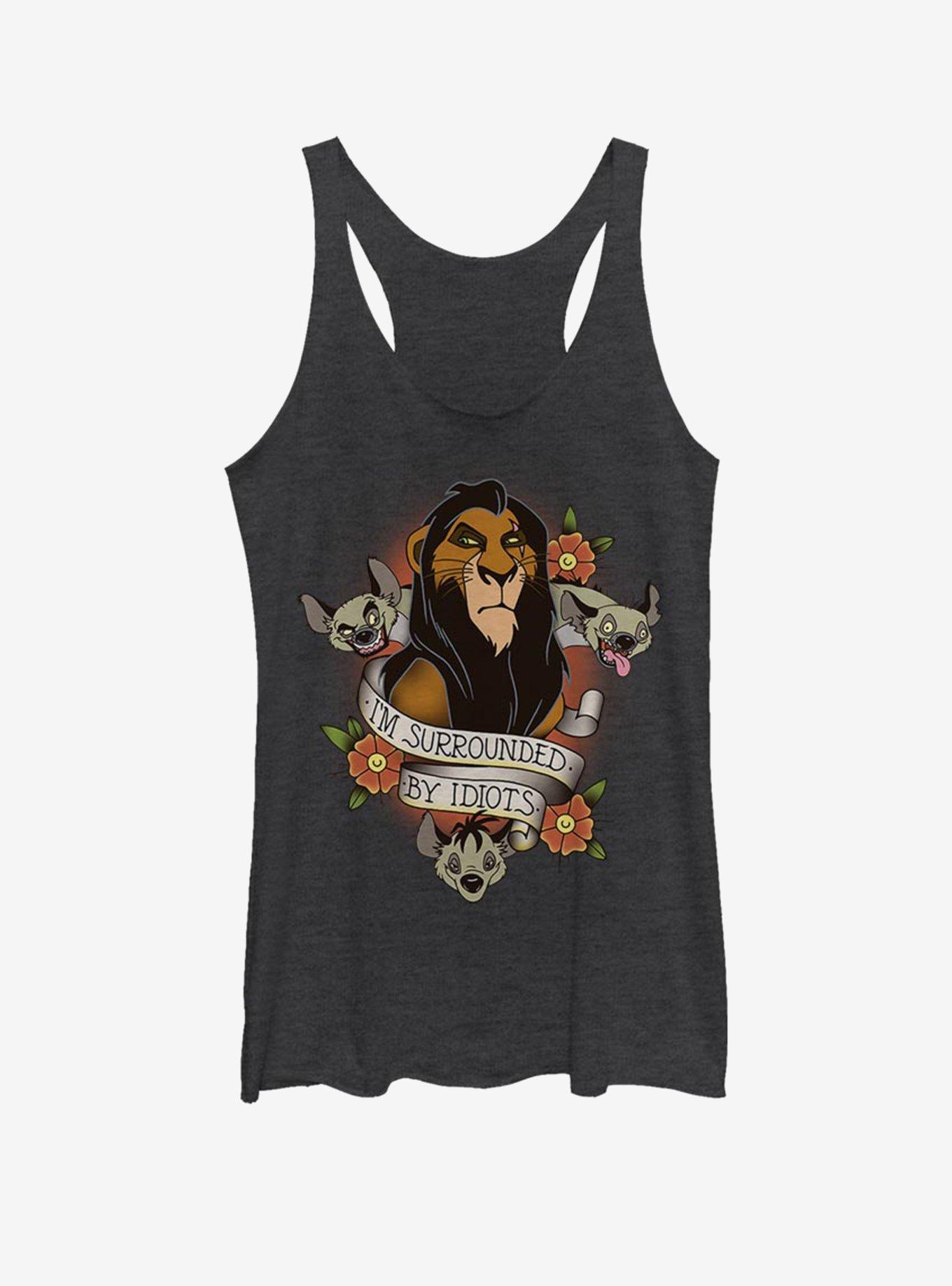 Disney The Lion King Surrounded Womens Tank Top, BLK HTR, hi-res