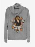 Disney The Lion King Surrounded Cowlneck Long-Sleeve Womens Top, GRAY HTR, hi-res
