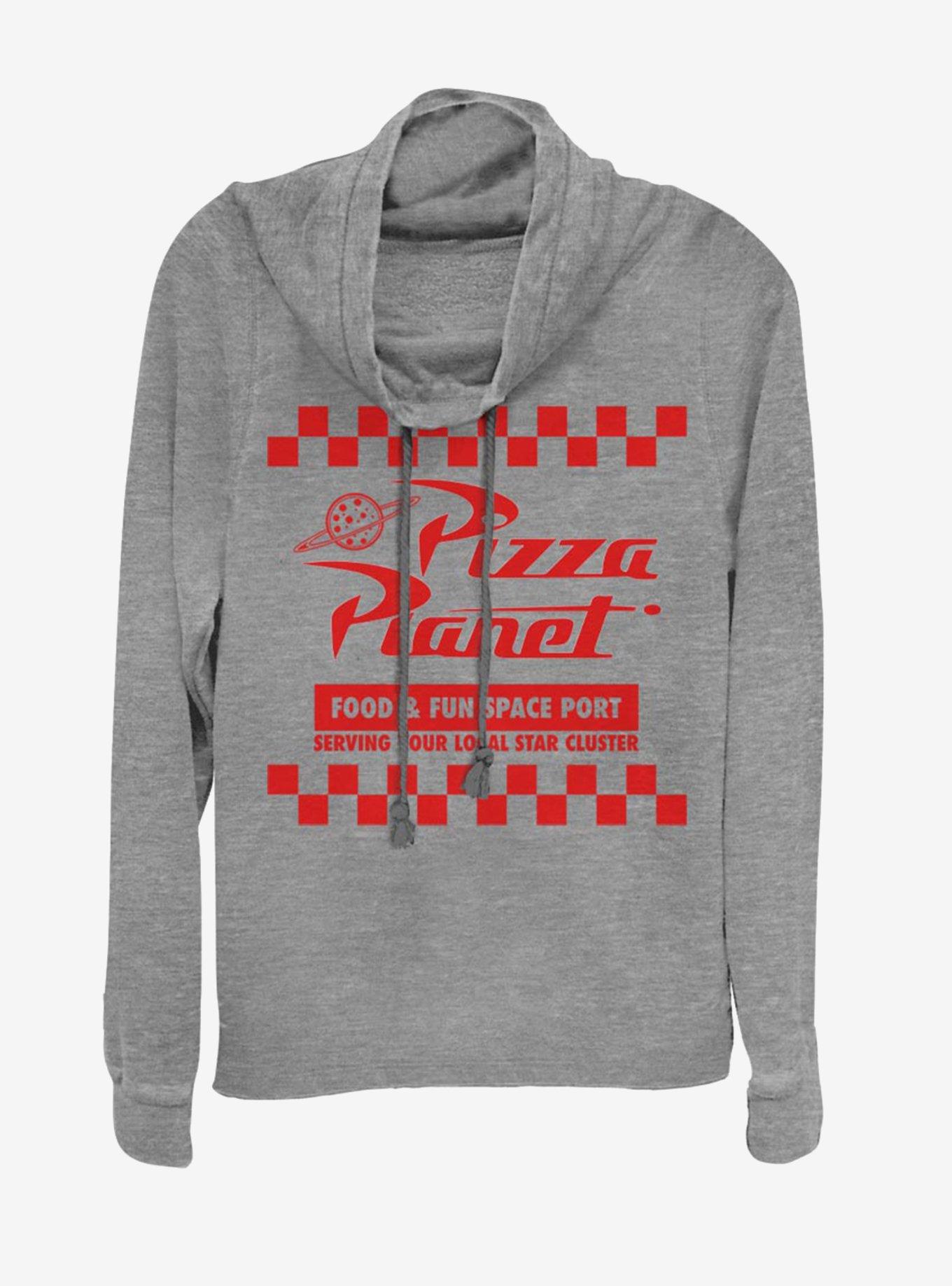 Disney Pixar Toy Story Pizza Planet Box Cowlneck Long-Sleeve Womens Top