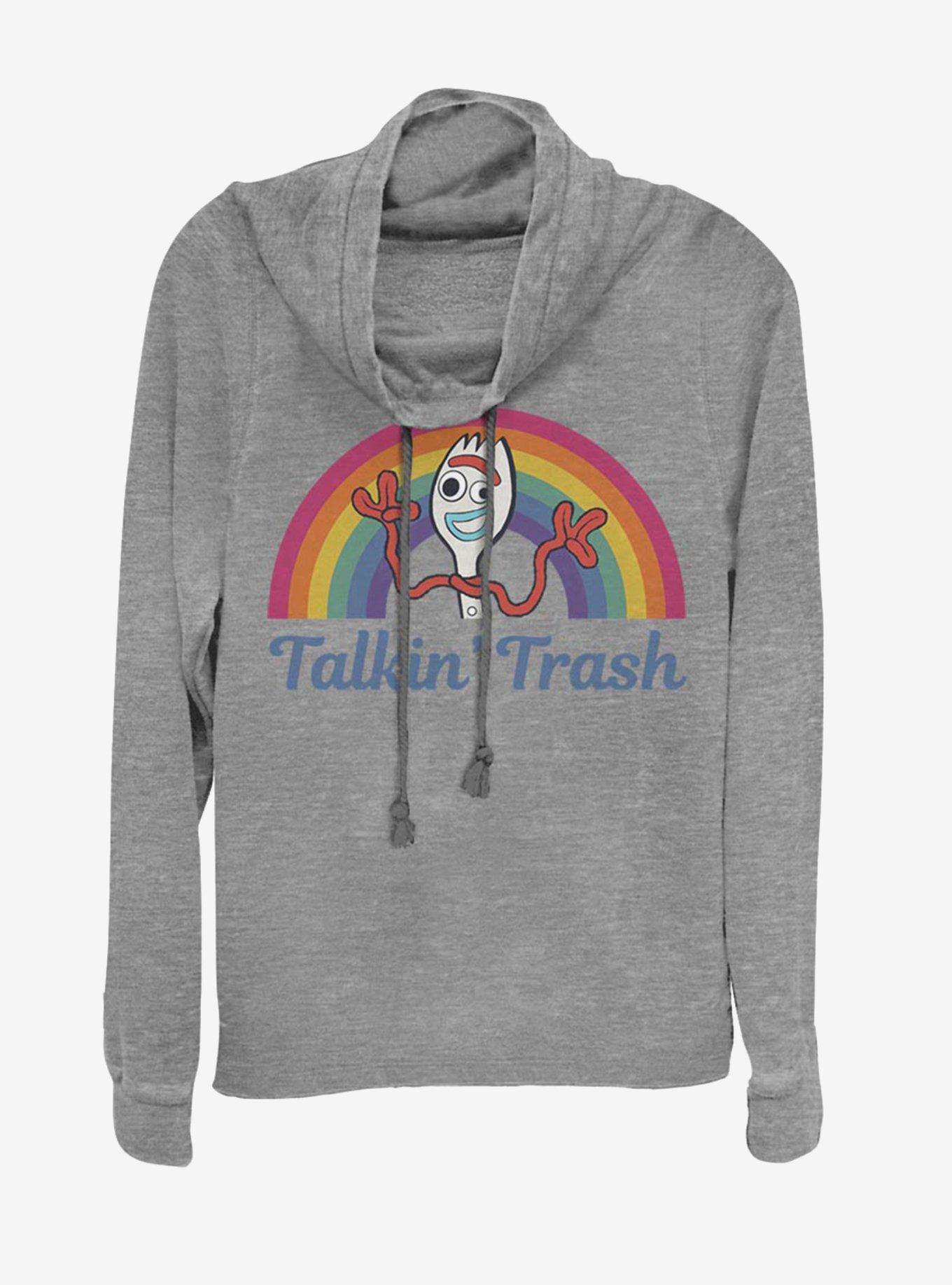 Disney Pixar Toy Story 4 Talkin' Trash Cowlneck Long-Sleeve Womens Top, GRAY HTR, hi-res