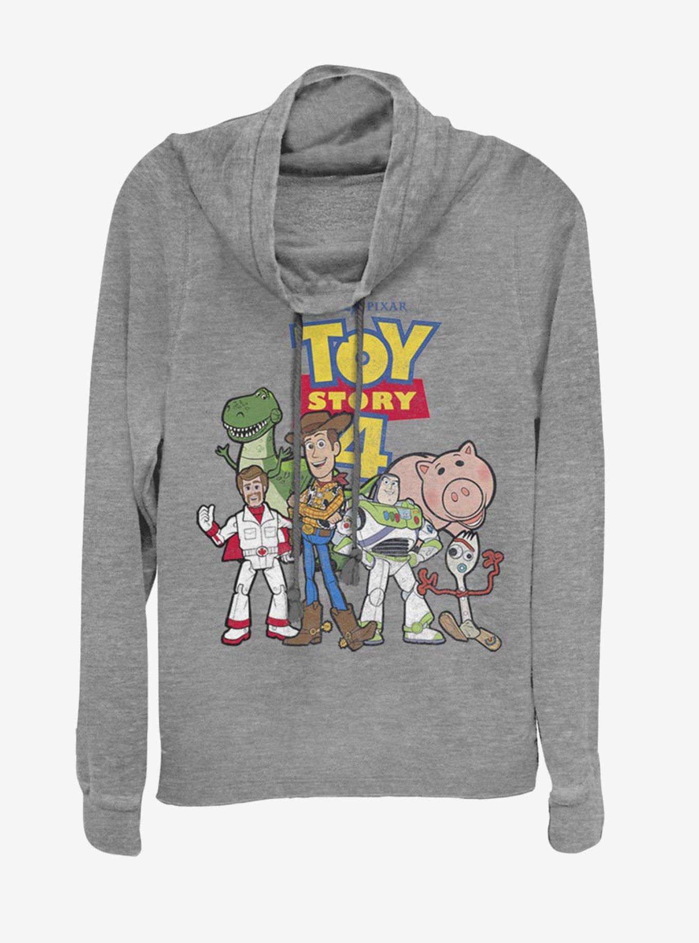 Disney Pixar Toy Story 4 Toy Crew Cowlneck Long-Sleeve Womens Top, GRAY HTR, hi-res