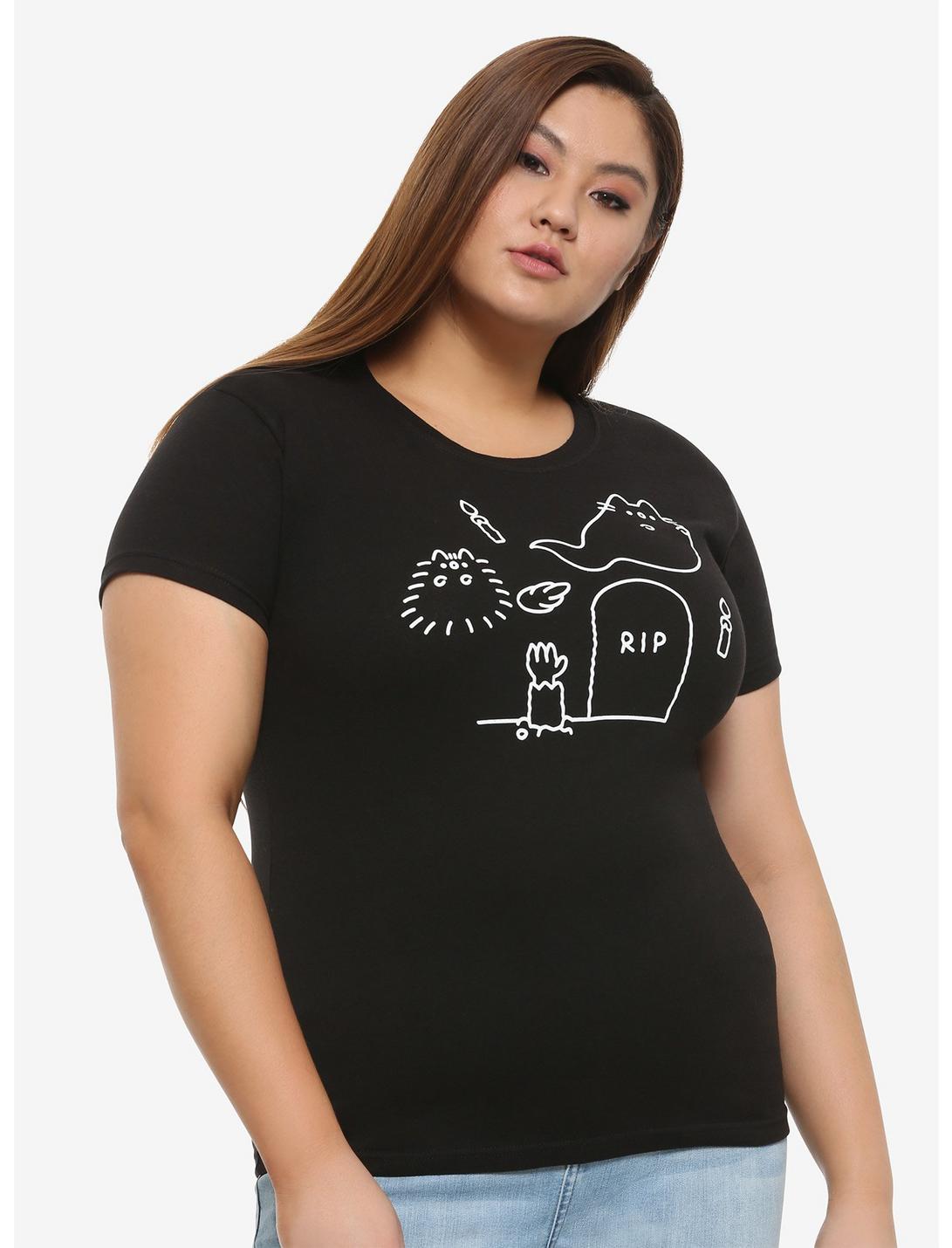 Pusheen Spooky Ghosts Girls T-Shirt Plus Size, WHITE, hi-res
