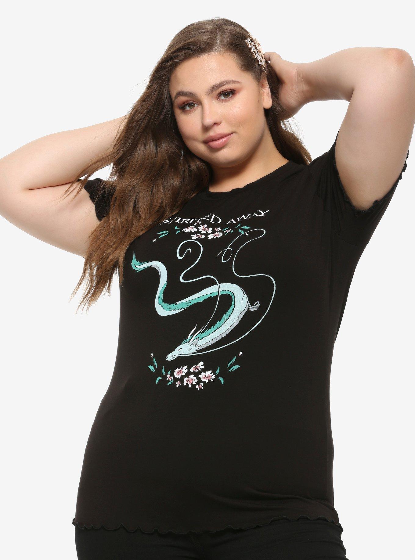 Studio Ghibli Spirited Away Haku Lettuce Edge Girls T-Shirt Plus Size, MULTI, hi-res