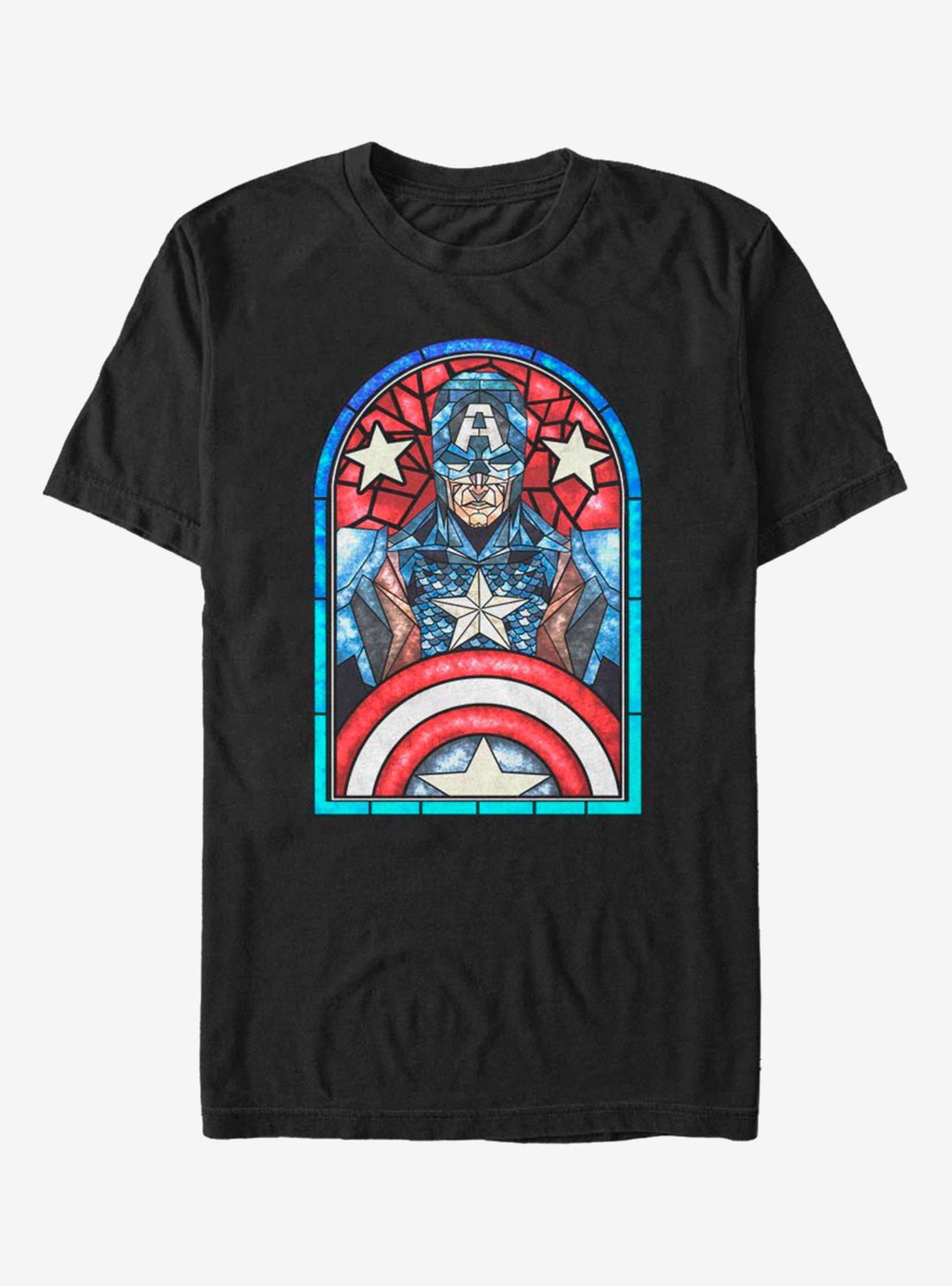 Marvel Captain America Glass T-Shirt, BLACK, hi-res