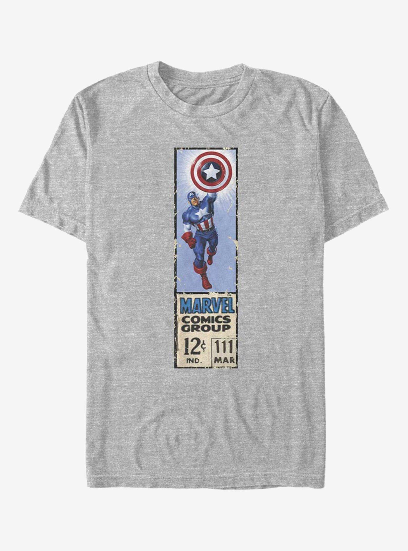 Marvel Captain America Label T-Shirt, ATH HTR, hi-res