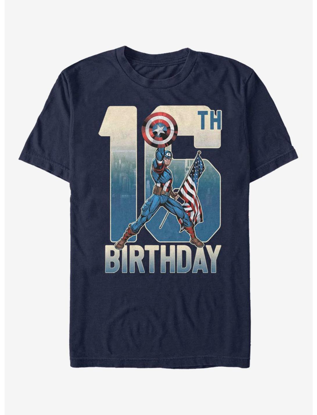 Marvel Captain America 16th Birthday T-Shirt, NAVY, hi-res