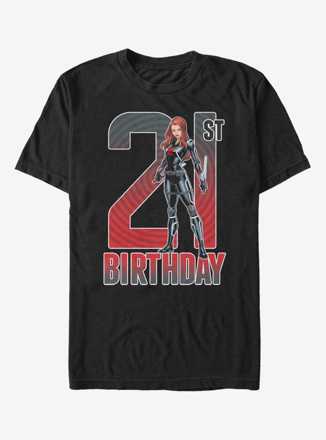 Marvel Black Widow 21st Birthday T-Shirt, BLACK, hi-res