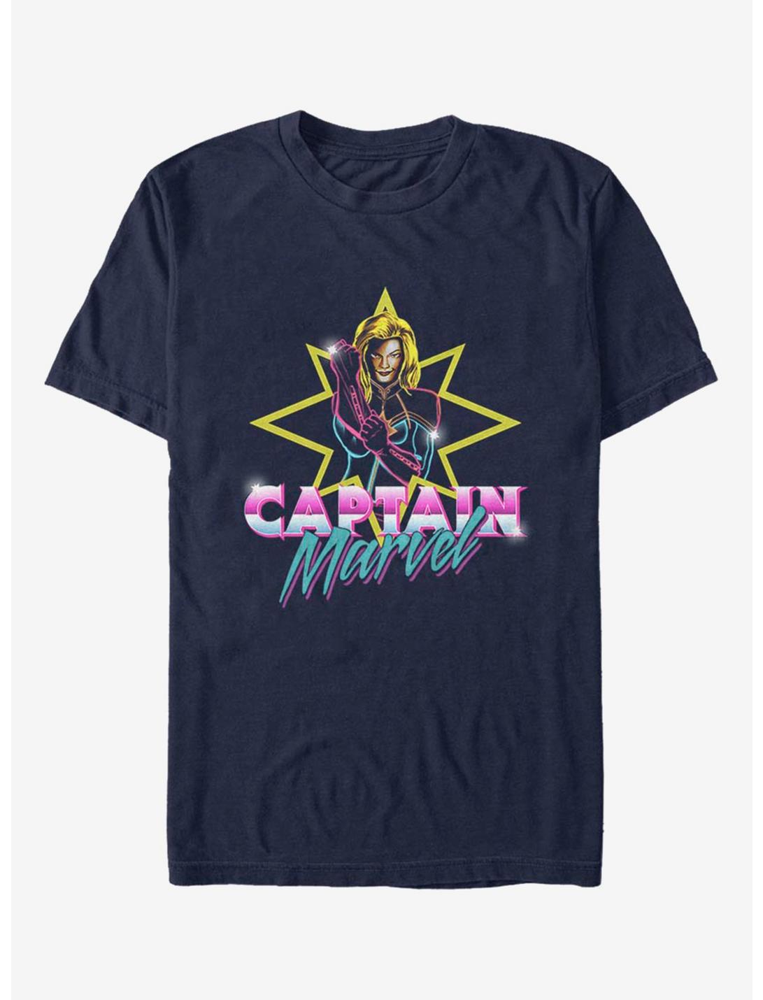 Marvel Captain Marvel Captain Neon T-Shirt, NAVY, hi-res