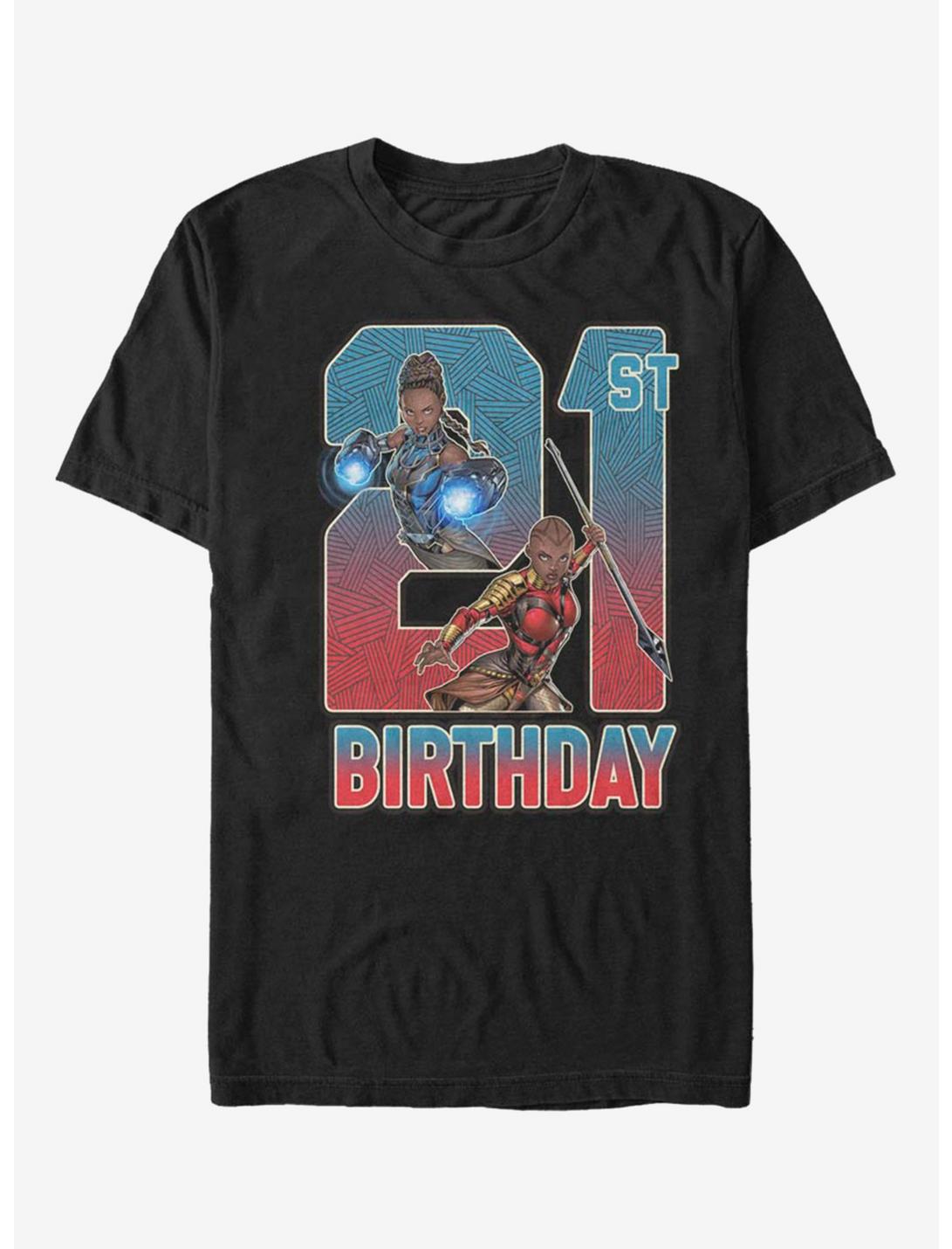 Marvel Black Panther Shuri Okoye 21st Birthday T-Shirt, BLACK, hi-res