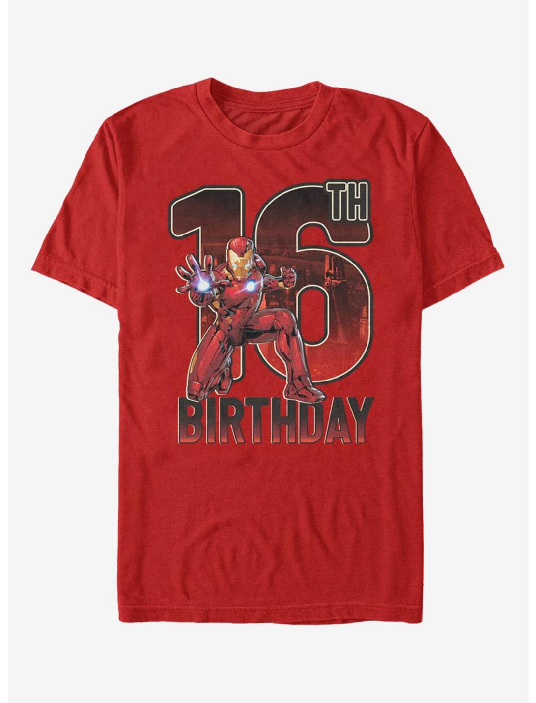 Marvel Iron Man 16th Birthday T-Shirt, RED, hi-res