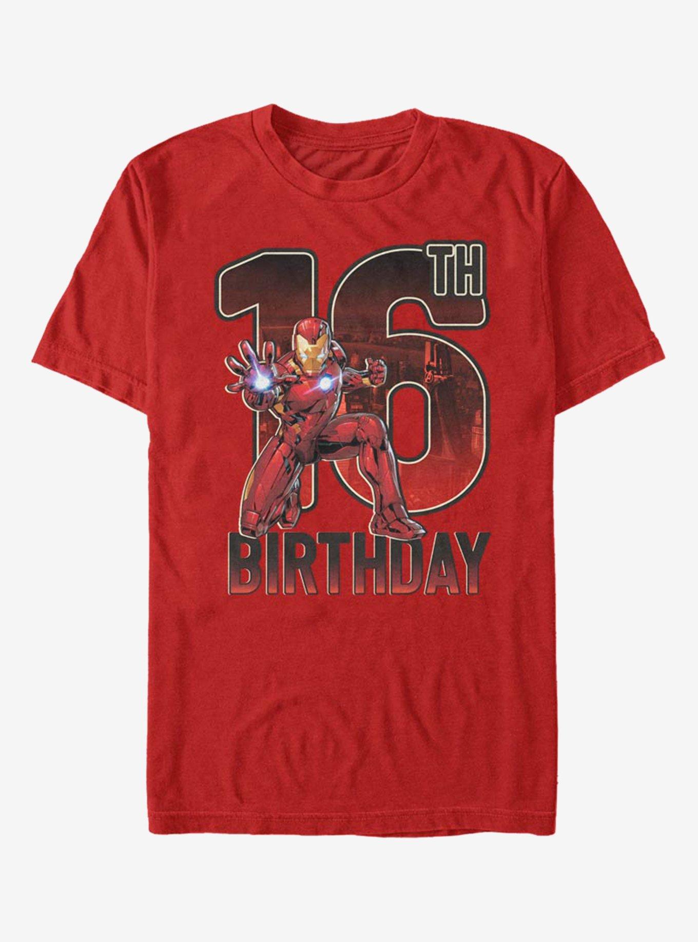 Marvel Iron Man 16th Birthday T-Shirt, RED, hi-res