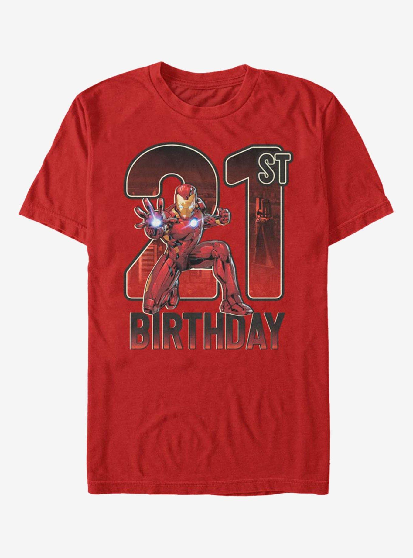 Marvel Iron Man 21st Birthday T-Shirt, RED, hi-res