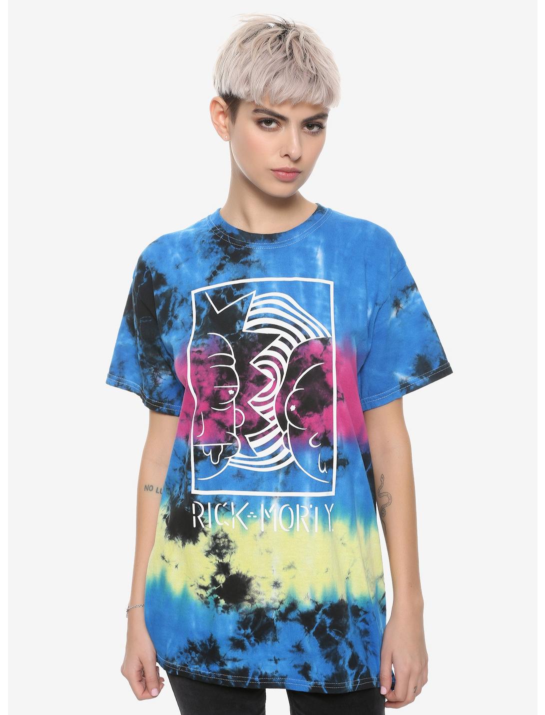 Rick And Morty Horizontal Tie-Dye Girls T-Shirt, MULTI, hi-res
