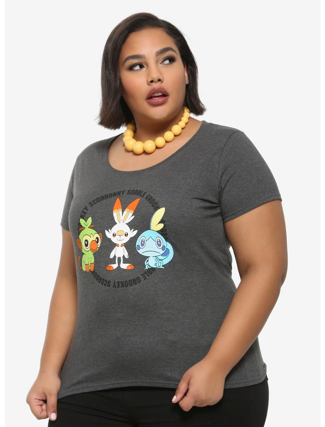 Pokemon Sword And Shield Starter Trio Girls T-Shirt Plus Size, MULTI, hi-res