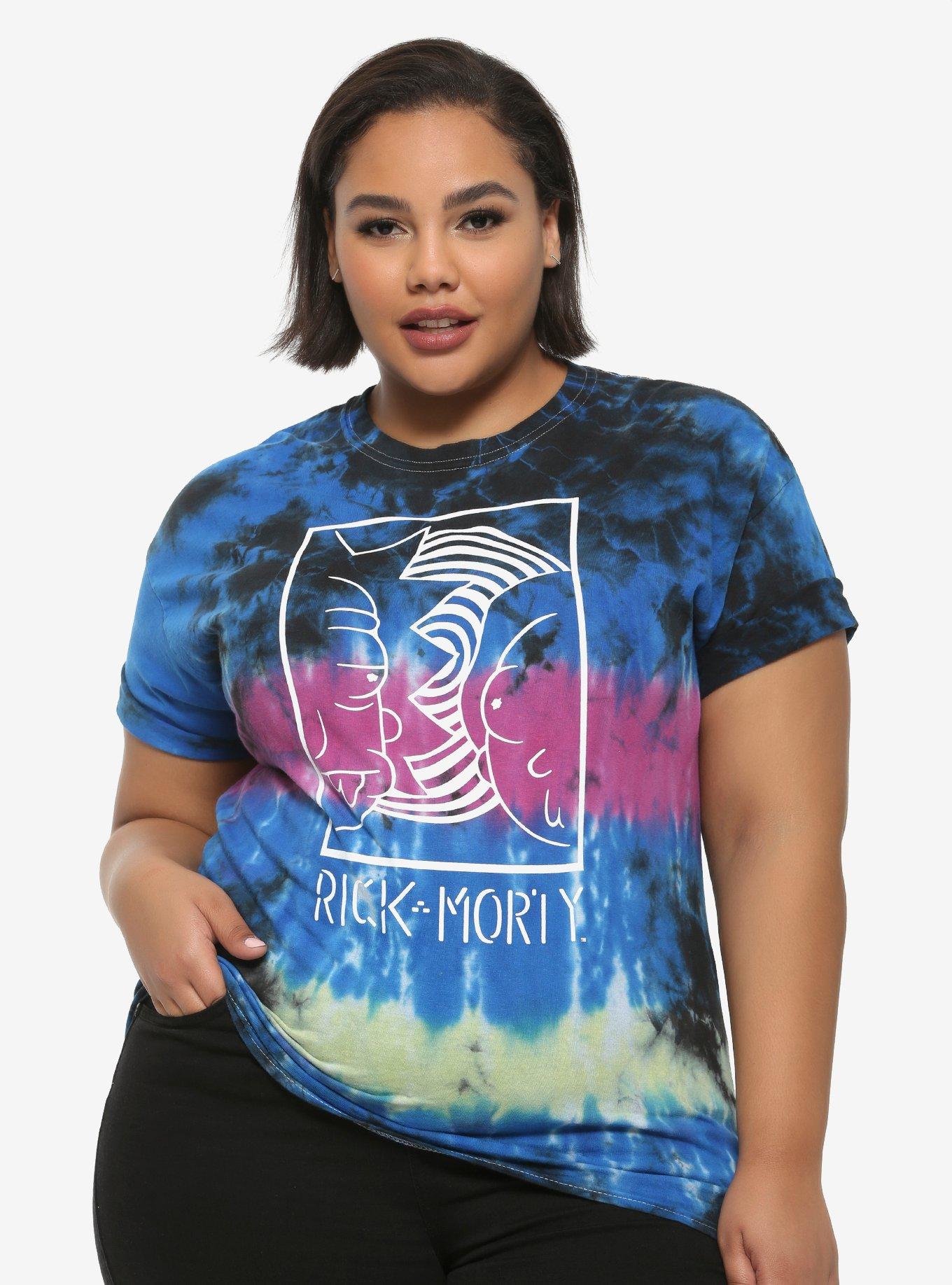 Rick And Morty Horizontal Tie-Dye Girls T-Shirt Plus Size, MULTI, hi-res