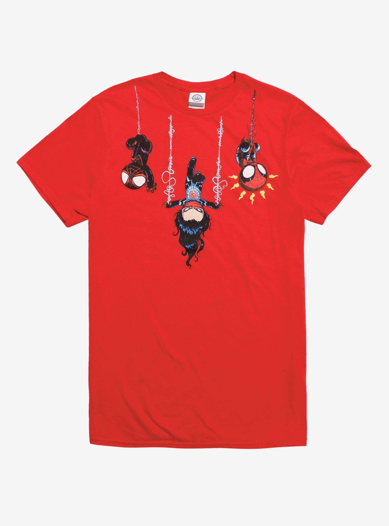 Marvel Spider-Man Trio T-Shirt By Skottie Young, RED, hi-res