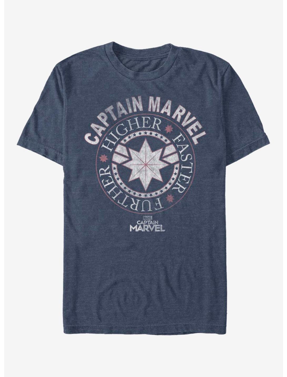 Marvel Captain Marvel Captain Marvel Circle Of Stars T-Shirt, NAVY HTR, hi-res