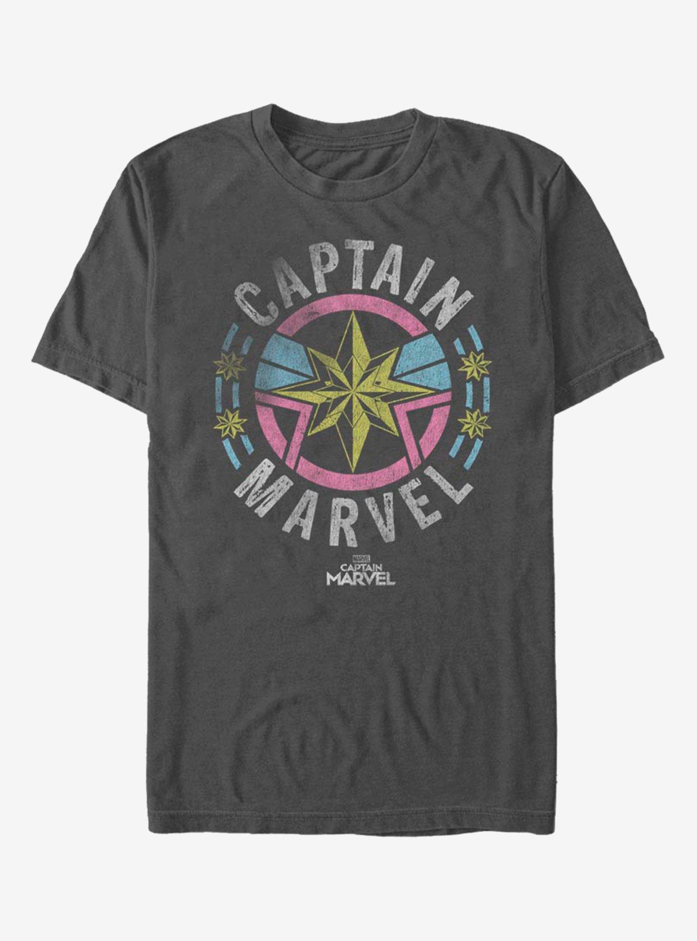 Marvel Captain Marvel Captain Marvel Retro Badge T-Shirt, CHARCOAL, hi-res