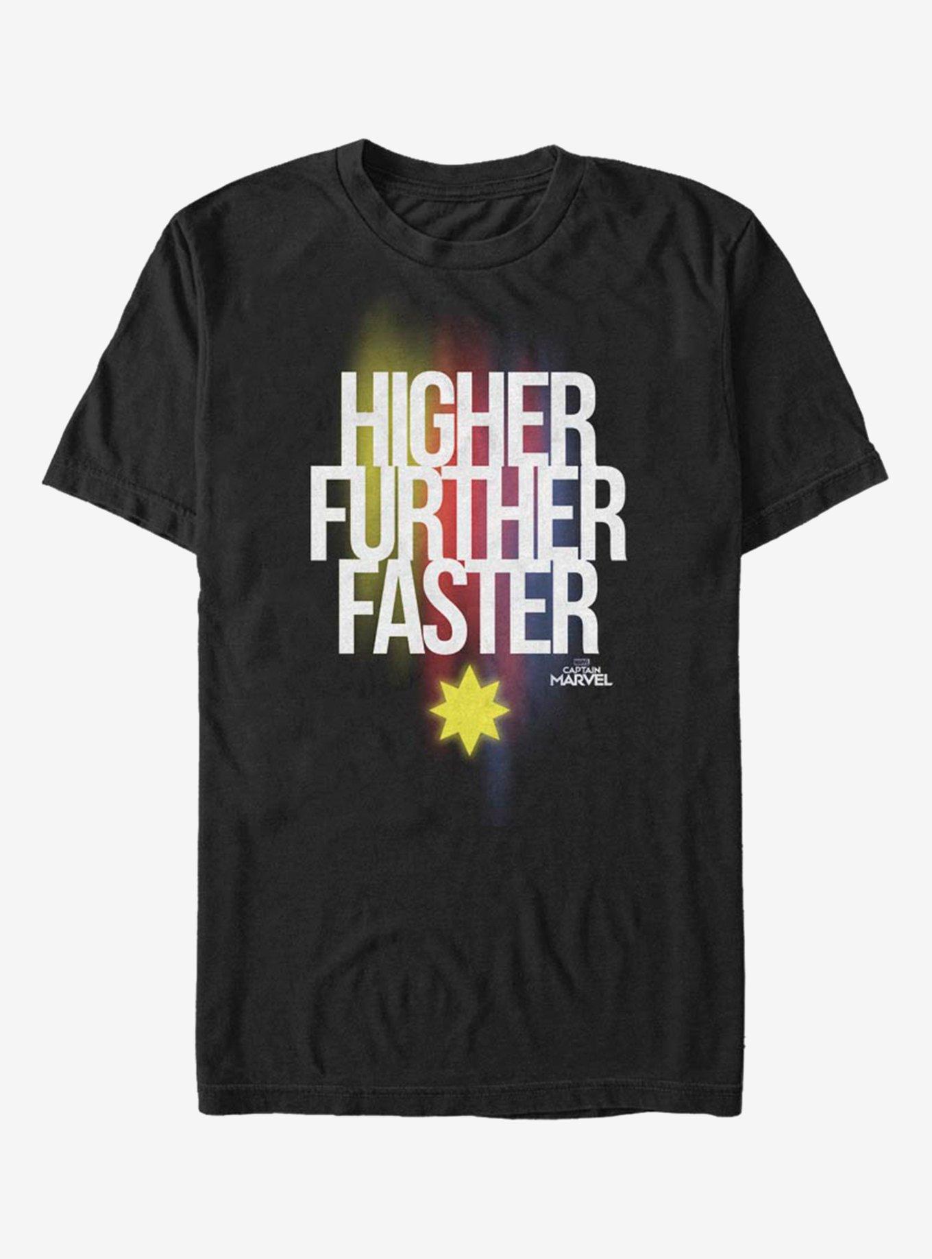 Marvel Captain Marvel Higher Further Faster T-Shirt, BLACK, hi-res