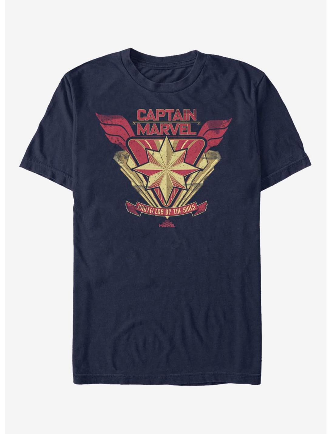 Marvel Captain Marvel Marvel Crest Logo T-Shirt, NAVY, hi-res