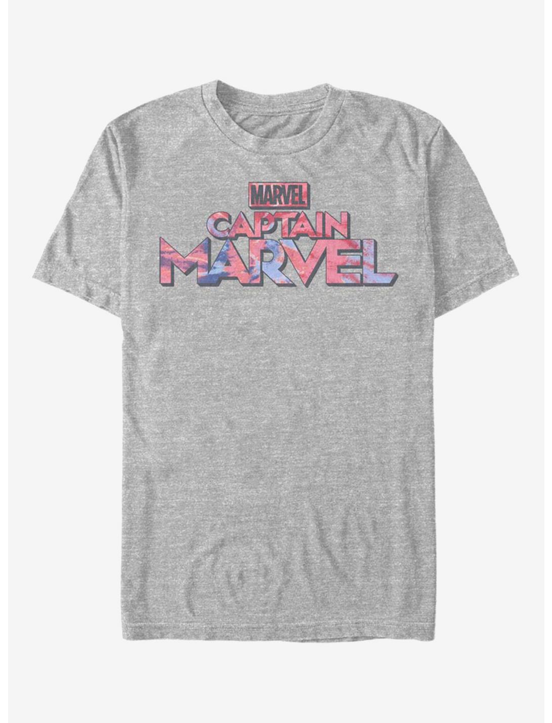Marvel Captain Marvel Marvel Tie Dye Logo T-Shirt, ATH HTR, hi-res