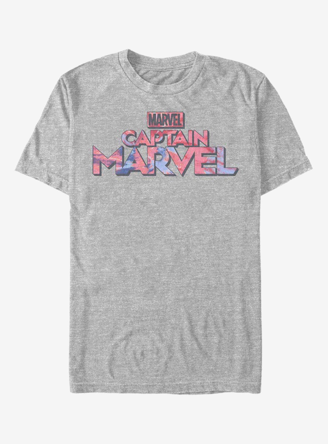 Marvel Captain Marvel Marvel Tie Dye Logo T-Shirt, ATH HTR, hi-res