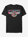 Marvel Captain Marvel Tie-Dye Captain Logo T-Shirt, BLACK, hi-res