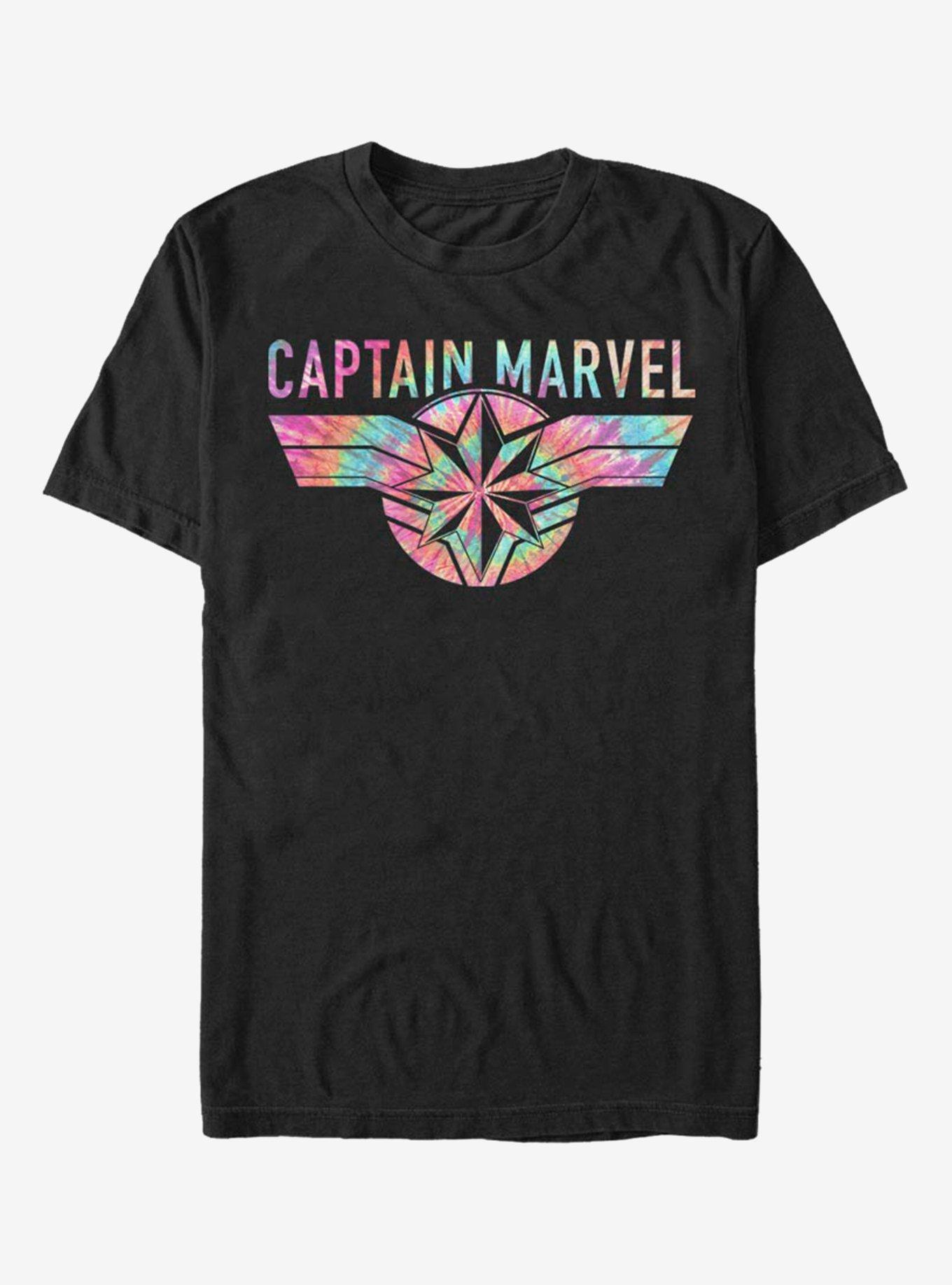 Marvel Captain Marvel Tie-Dye Captain Logo T-Shirt, , hi-res