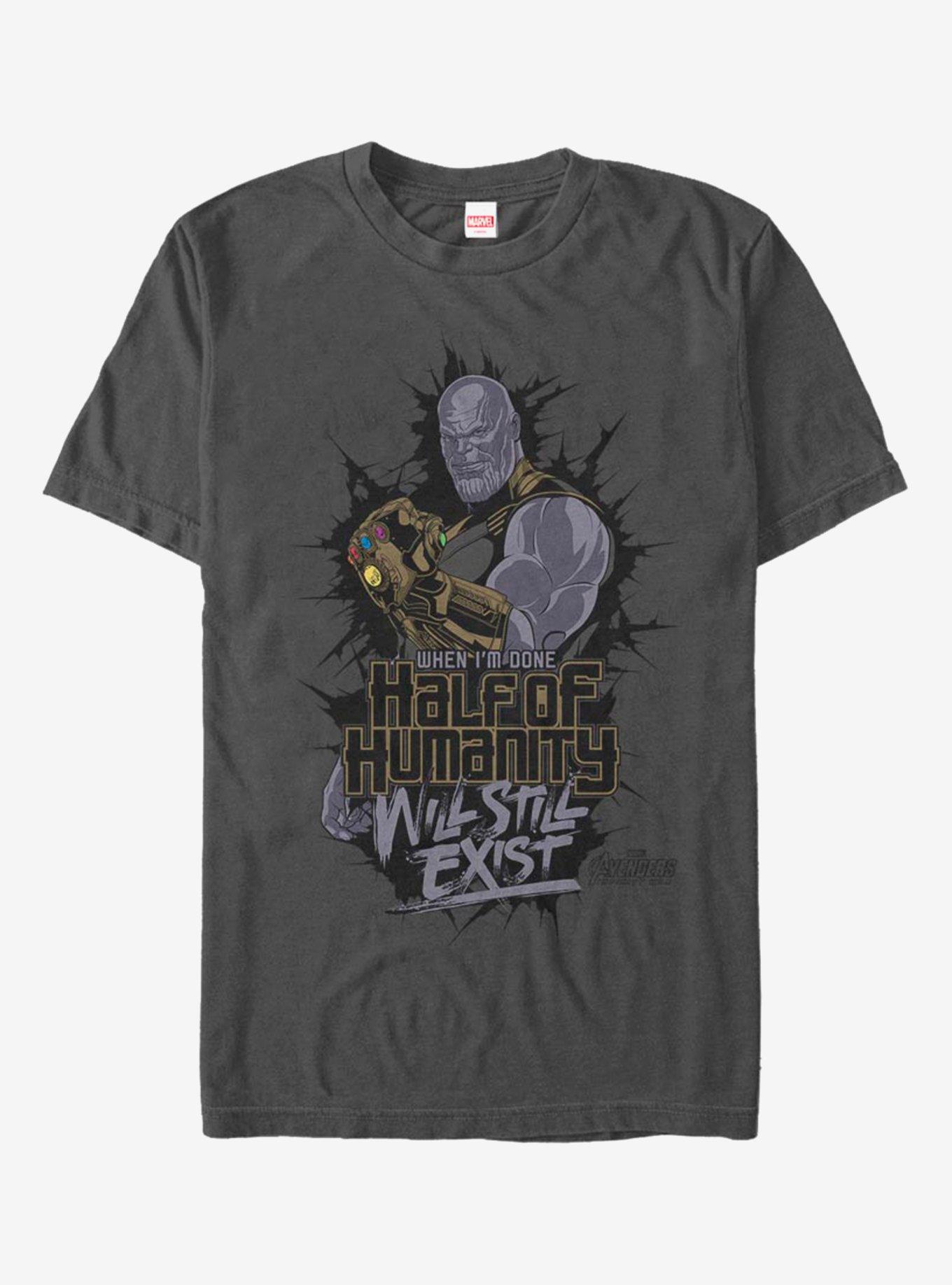 Marvel Avengers Half Of Humanity T-Shirt, CHARCOAL, hi-res