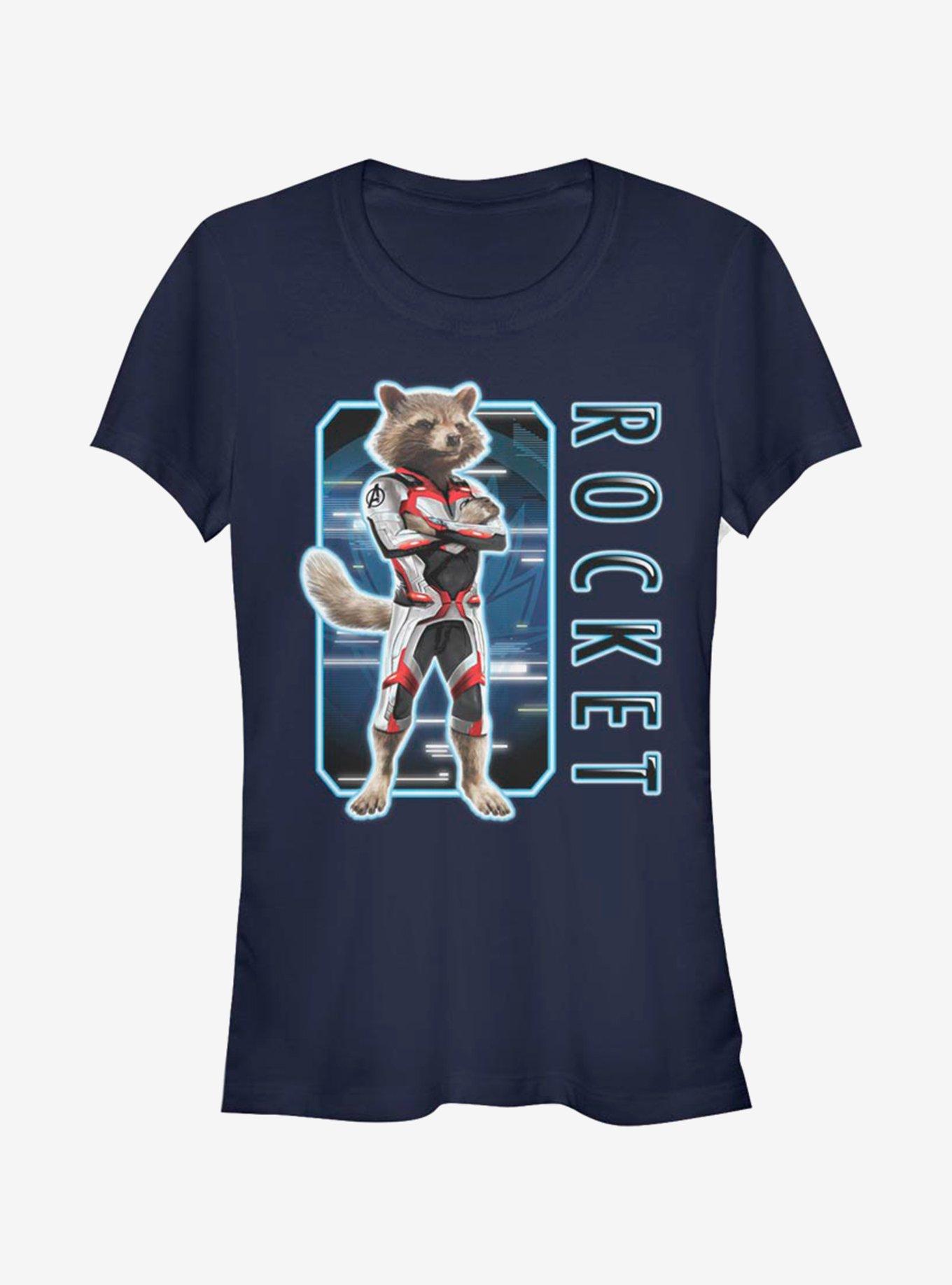 Marvel Guardians Of The Galaxy Rocket Armor Solo Box Girls T-Shirt, NAVY, hi-res