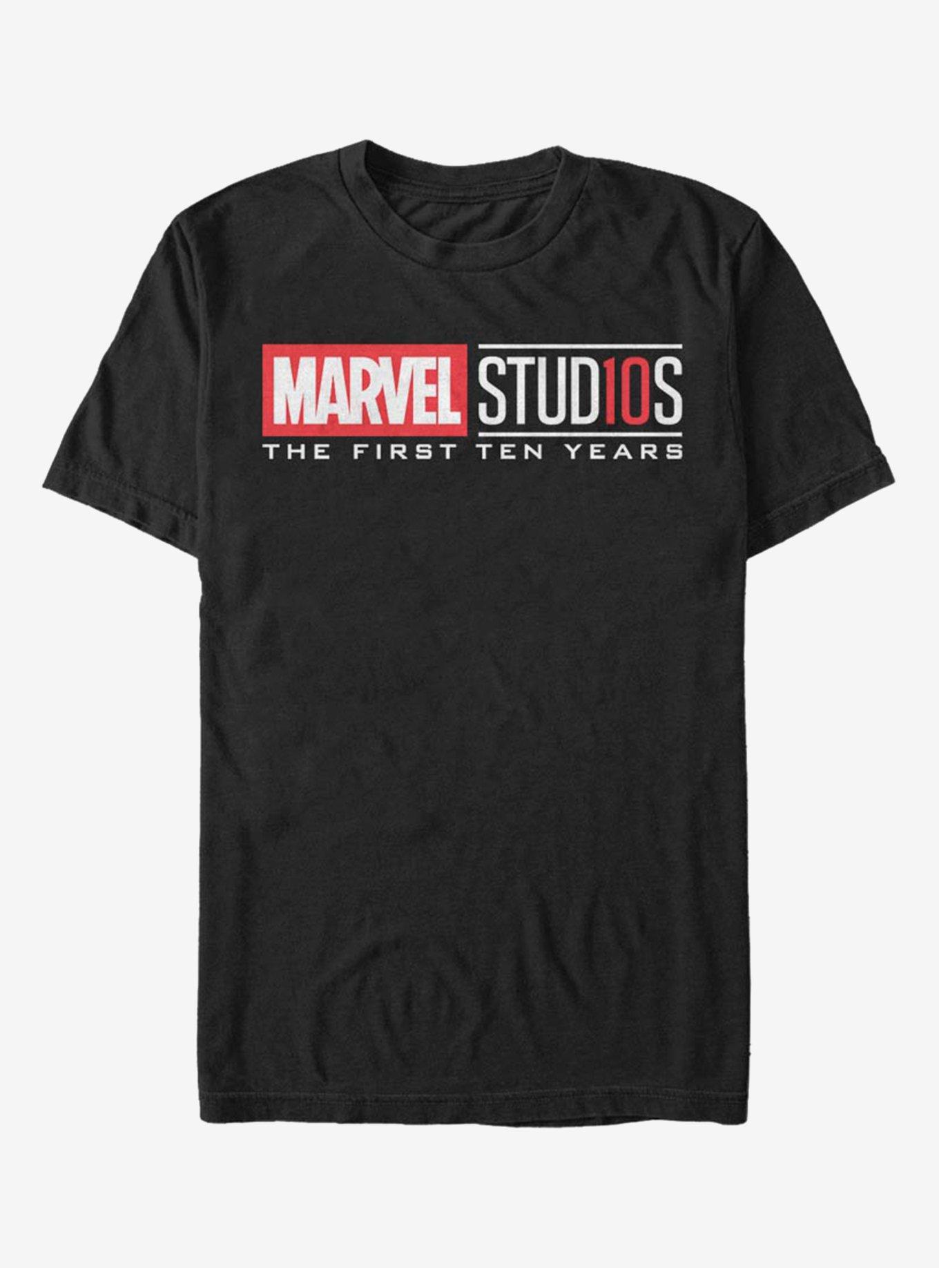 Marvel Studio 10 Logo T-Shirt, BLACK, hi-res