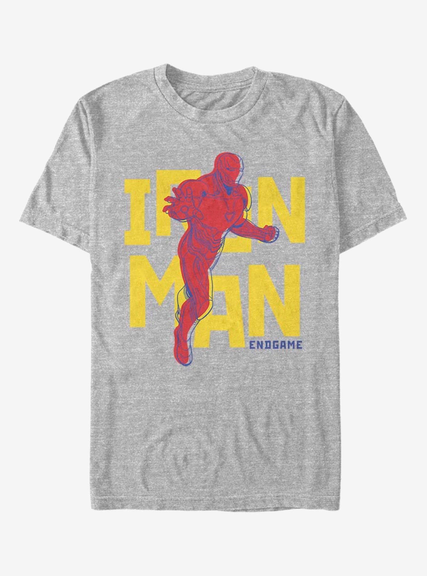 Marvel Iron Man Text Pop Iron T-Shirt, ATH HTR, hi-res