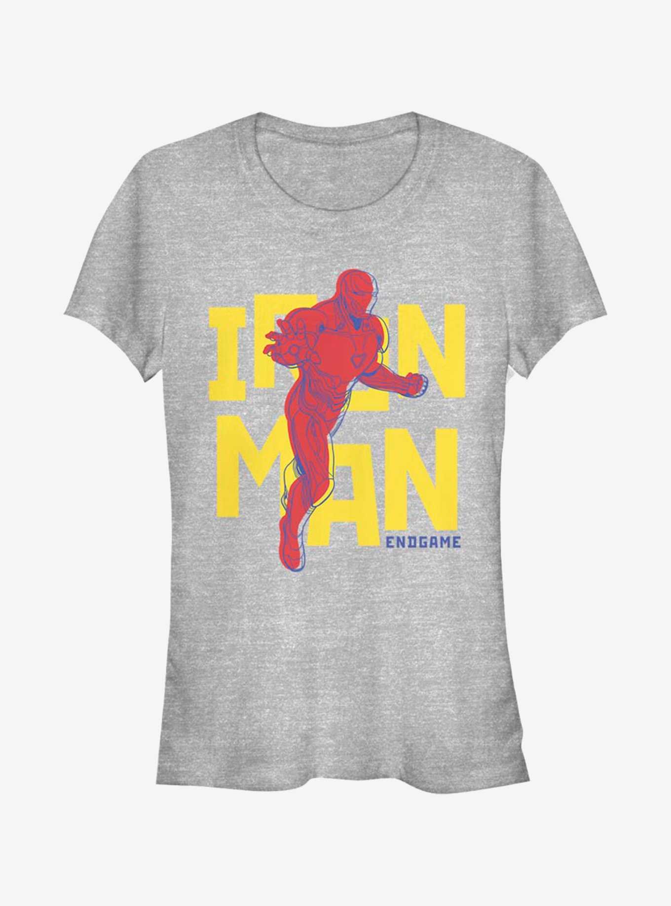 Marvel Iron Man Text Pop Iron Girls T-Shirt, ATH HTR, hi-res