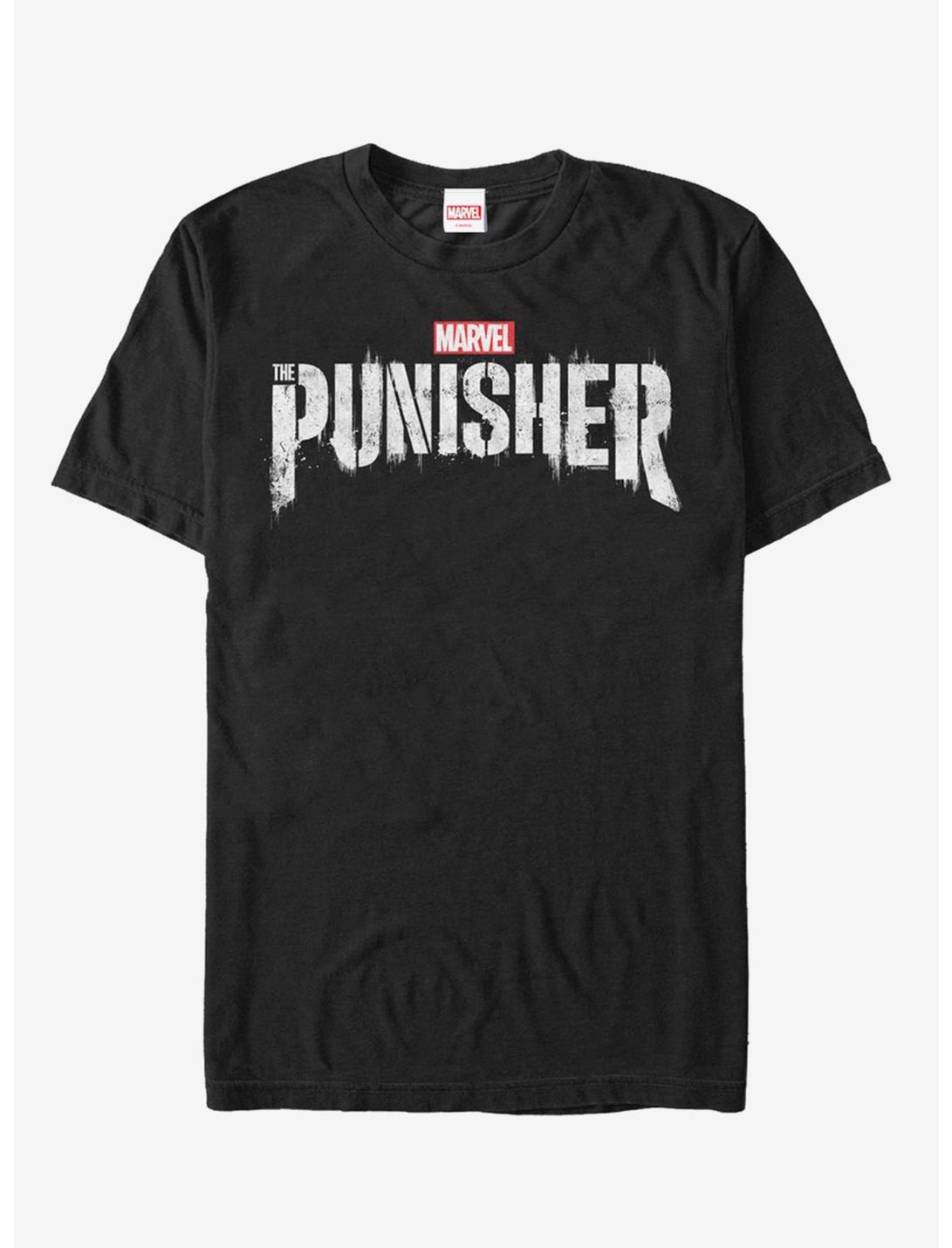 Marvel Punisher White TV Logo T-Shirt, BLACK, hi-res