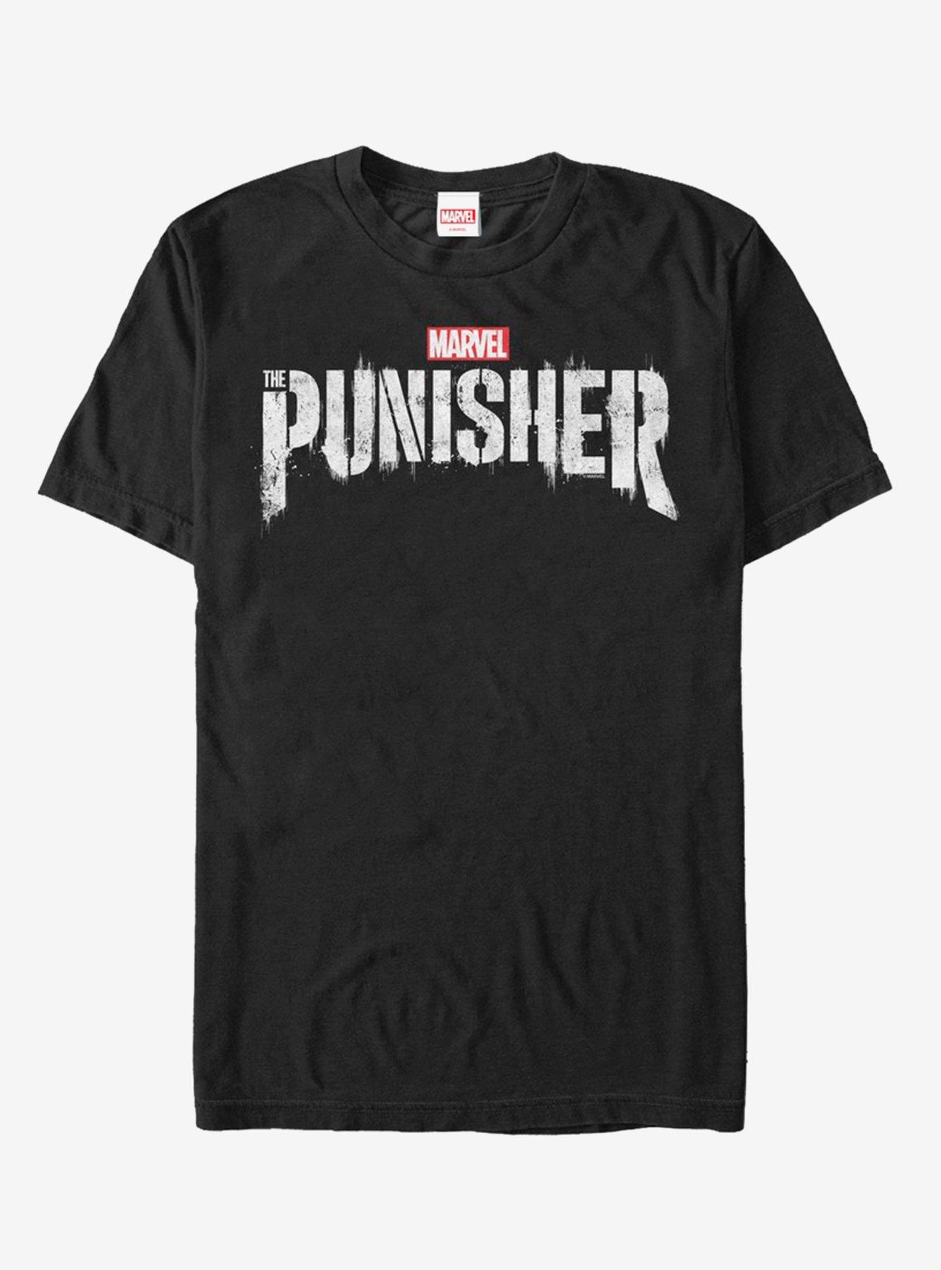 Marvel Punisher White TV Logo T-Shirt, BLACK, hi-res