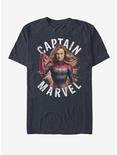 Marvel Avengers: Endgame Captain Marvel Burst T-Shirt, DARK NAVY, hi-res