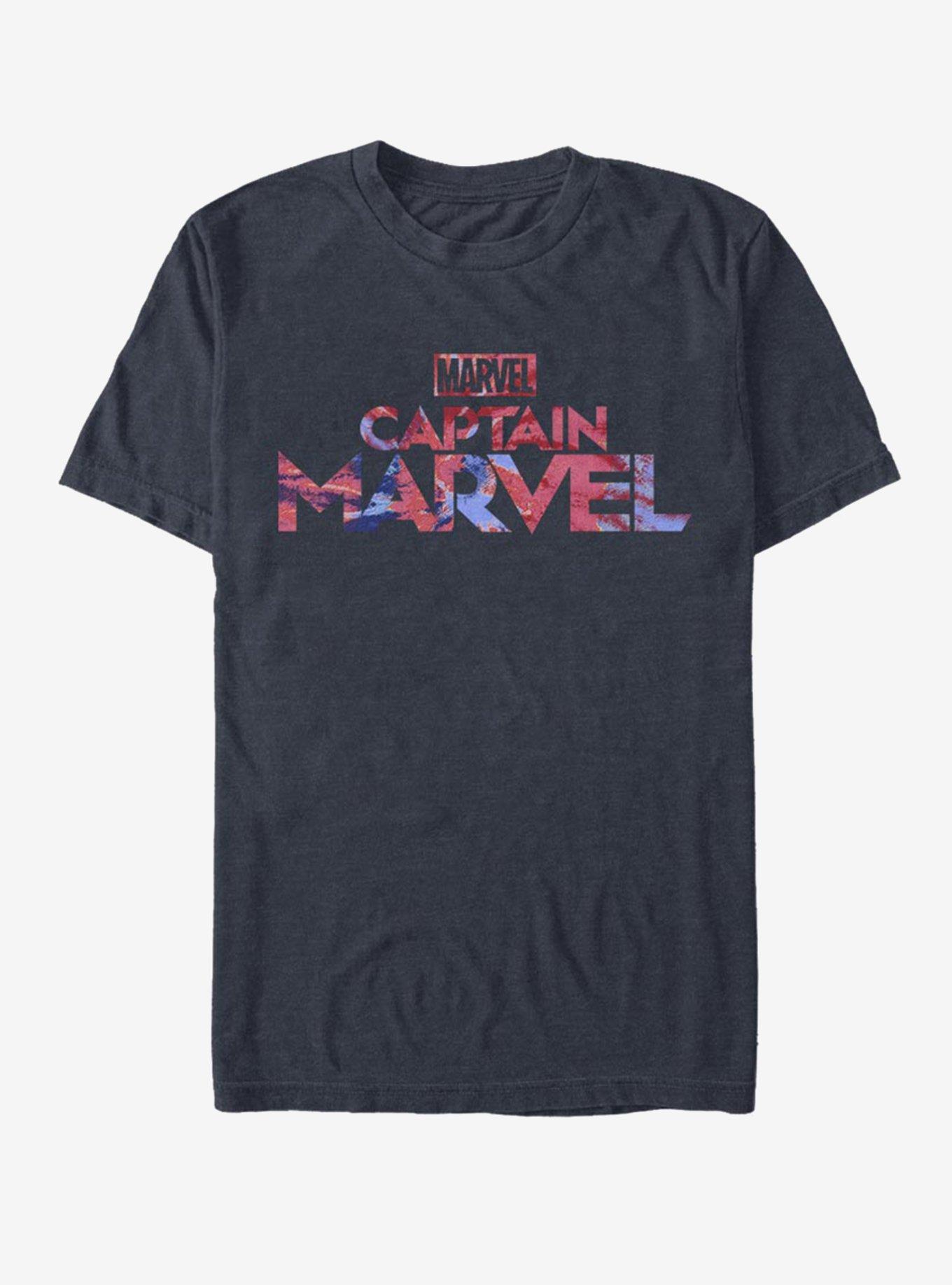 Marvel Captain Marvel Logo Tie Dye T-Shirt, , hi-res