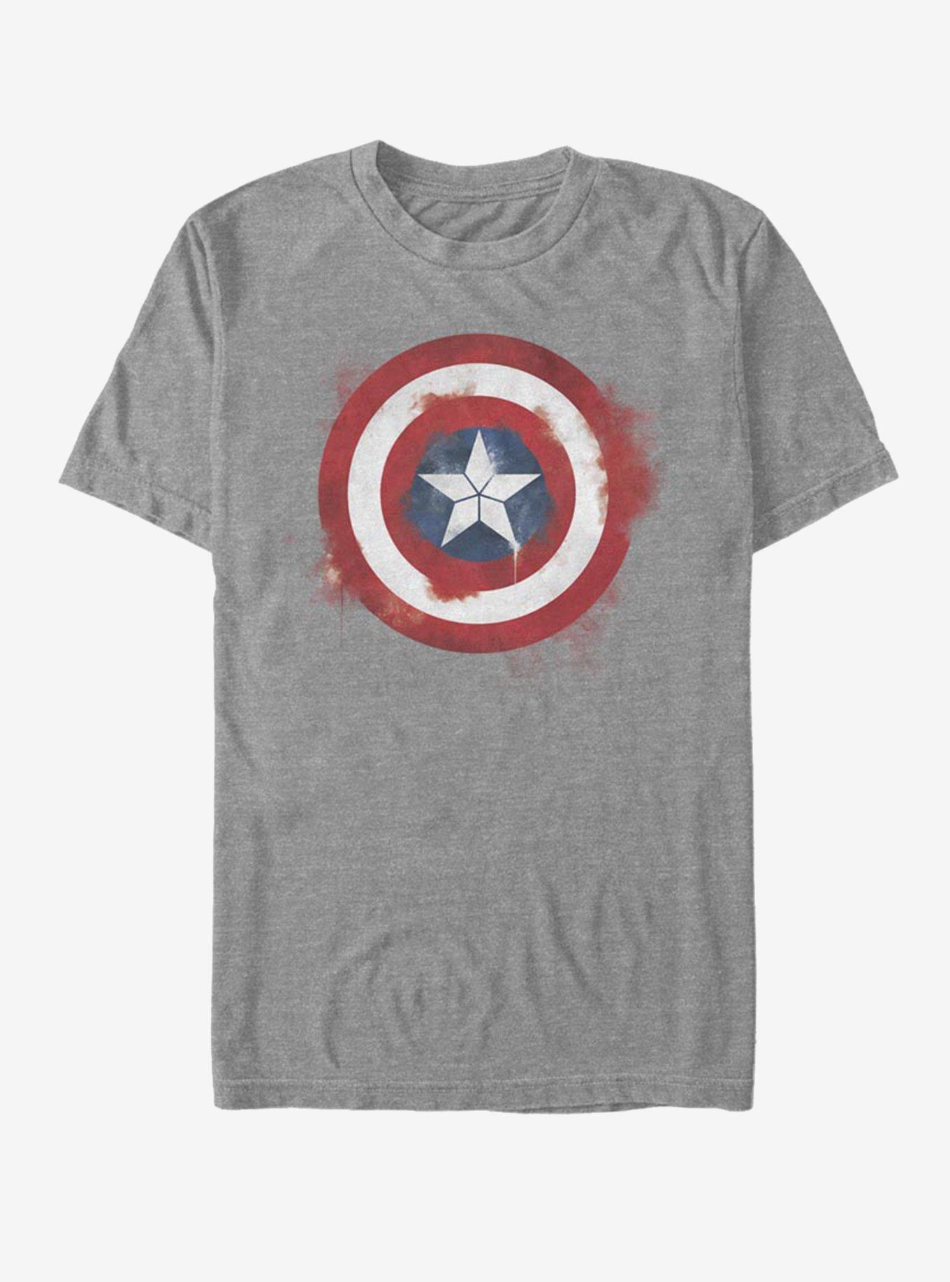 Marvel Avengers: Endgame Captain America Spray Logo T-Shirt - GREY ...