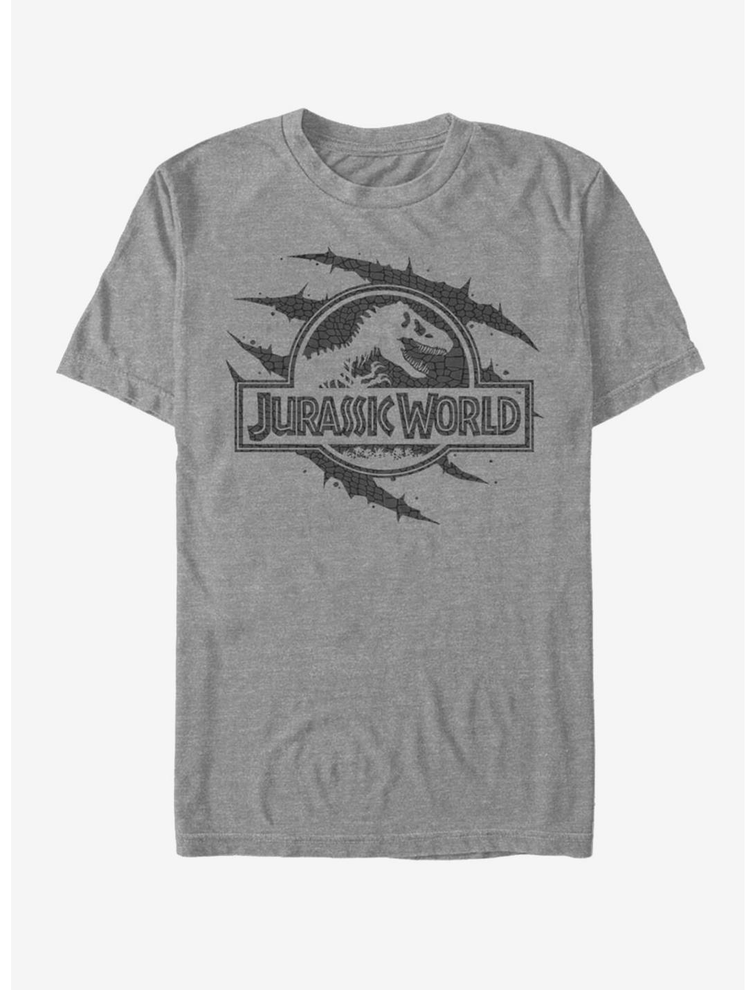Jurassic World Logo Scale Slash T-Shirt, DRKGRY HTR, hi-res