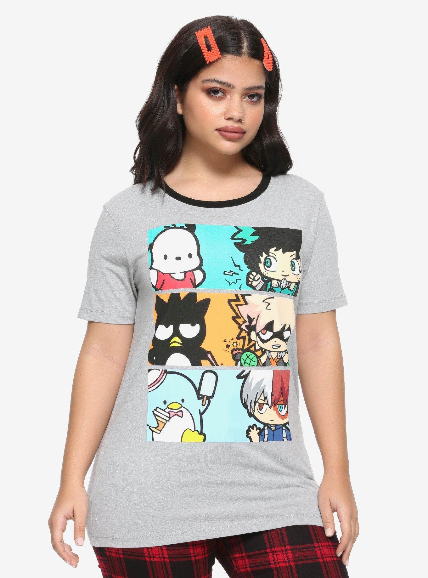 Attack On Titan X Hello Kitty And Friends Group Boyfriend Fit Girls T-Shirt