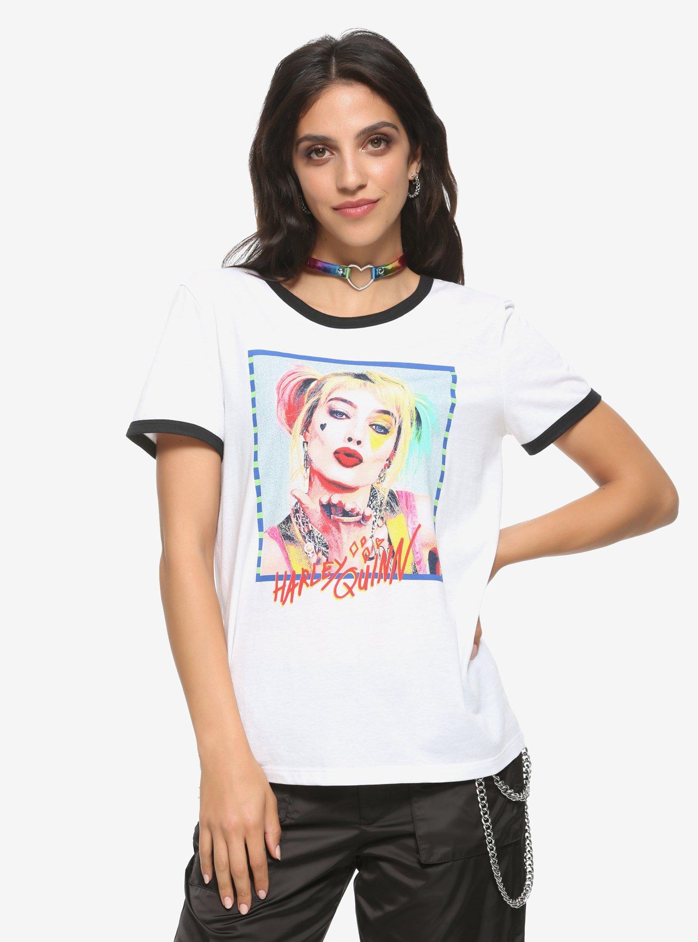 DC Comics Birds Of Prey Harley Kiss Girls Ringer T-Shirt, MULTI, hi-res