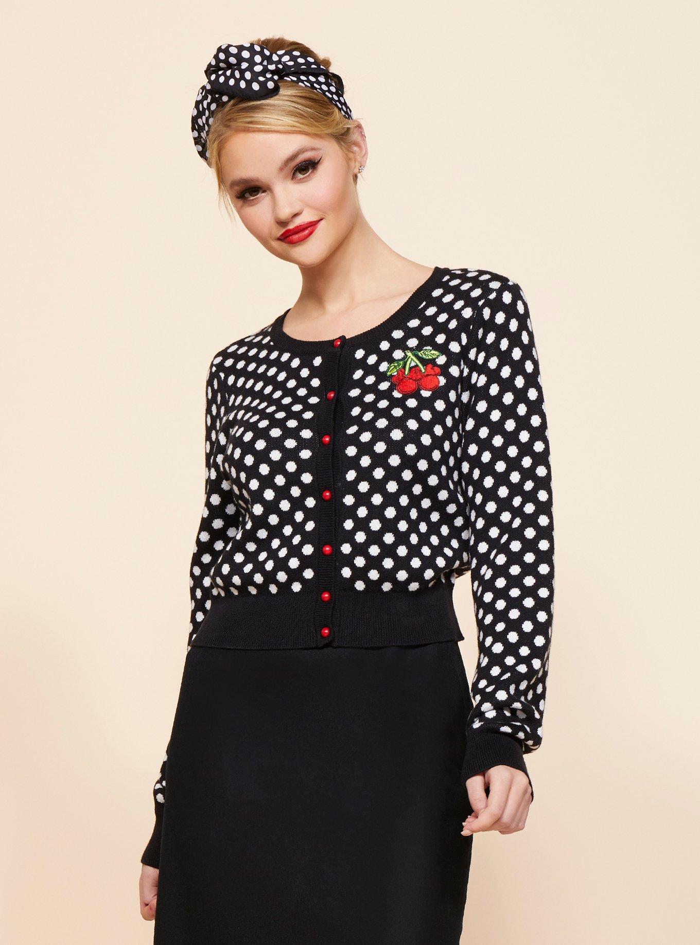 Her Universe Disney Minnie Mouse Polka Dots & Cherries Cardigan, MULTI, hi-res