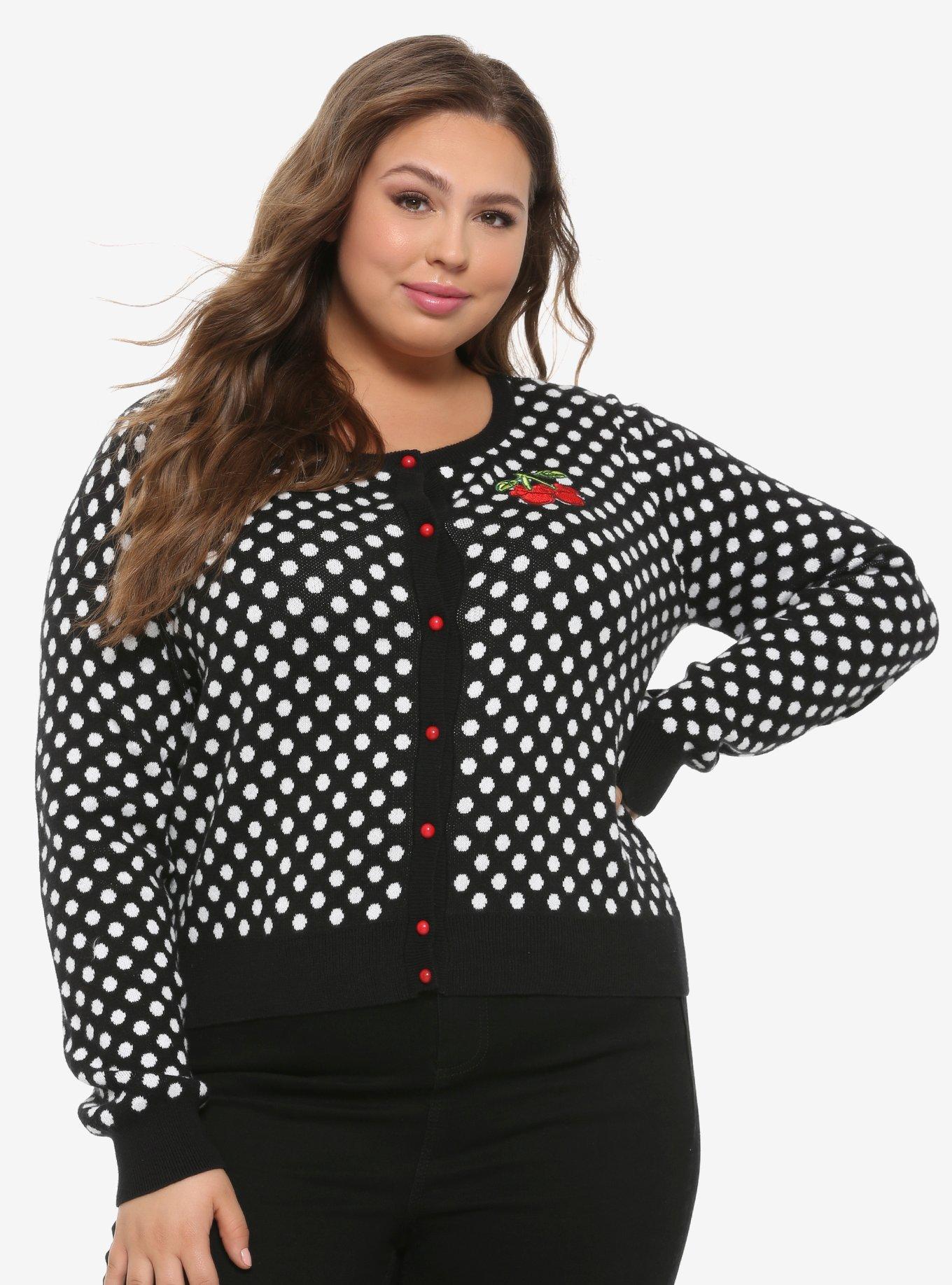 Plus size polka dot cardigan hotsell