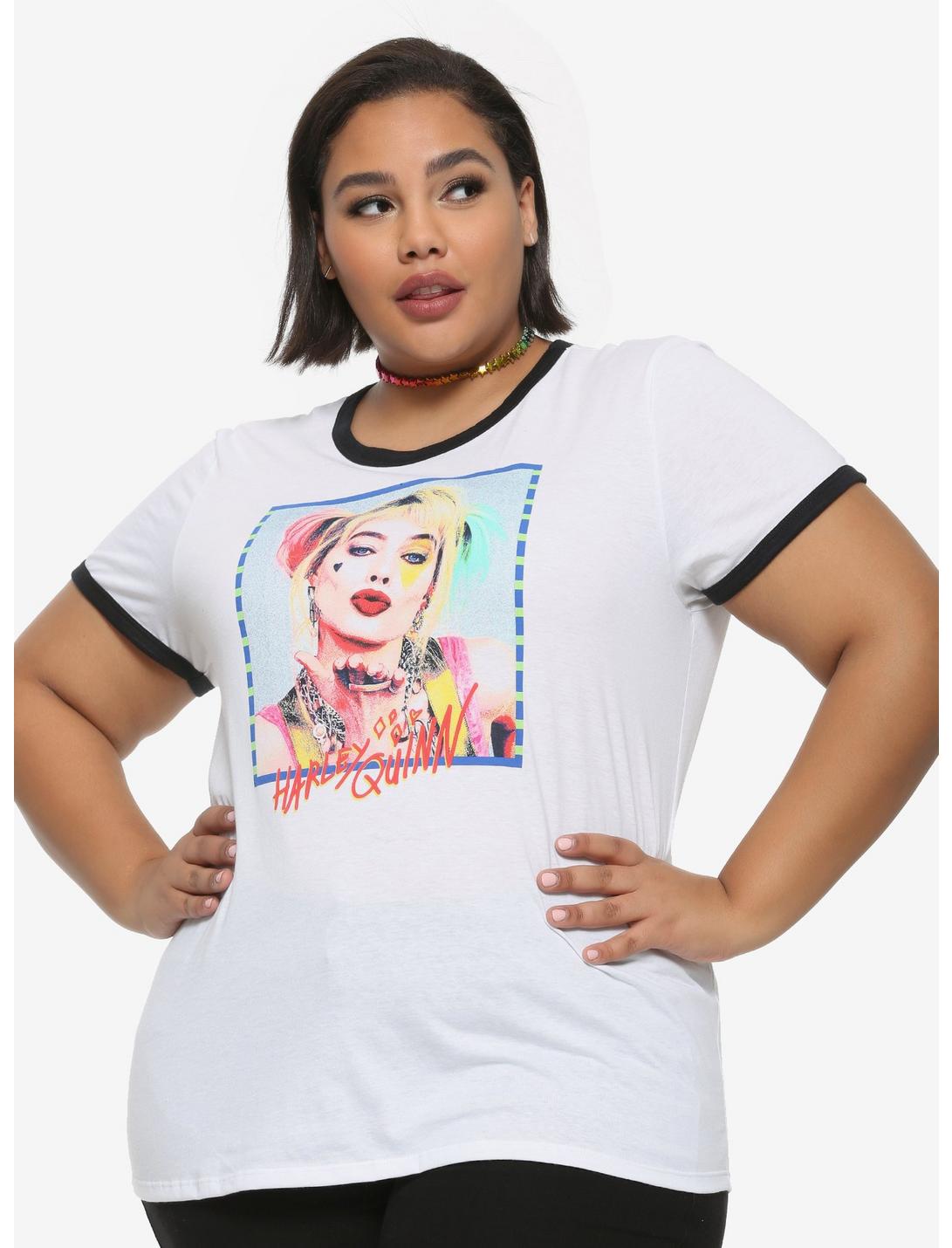 DC Comics Birds Of Prey Harley Kiss Girls Ringer T-Shirt Plus Size, MULTI, hi-res