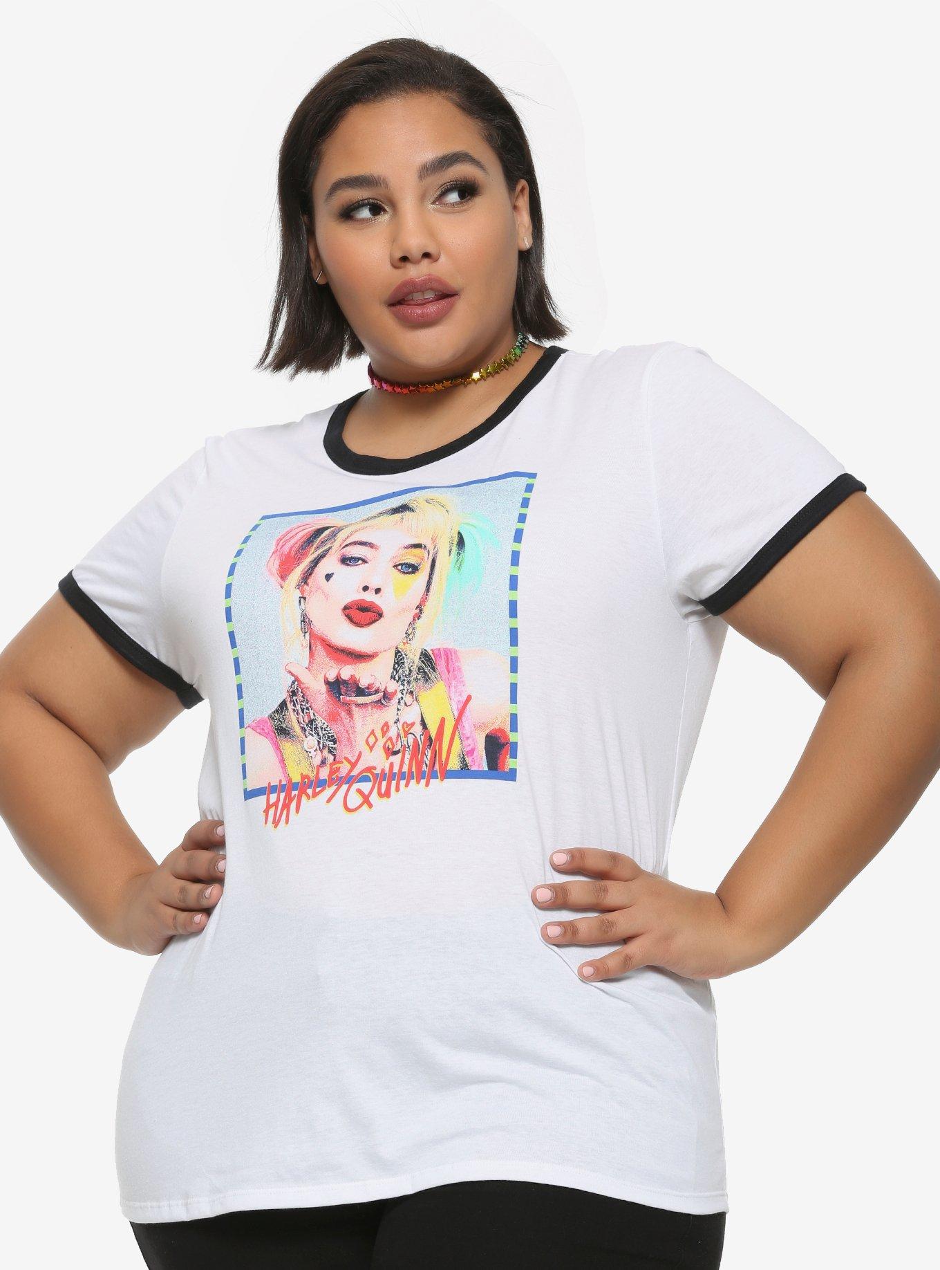 DC Comics Birds Of Prey Harley Kiss Girls Ringer T-Shirt Plus Size, MULTI, hi-res