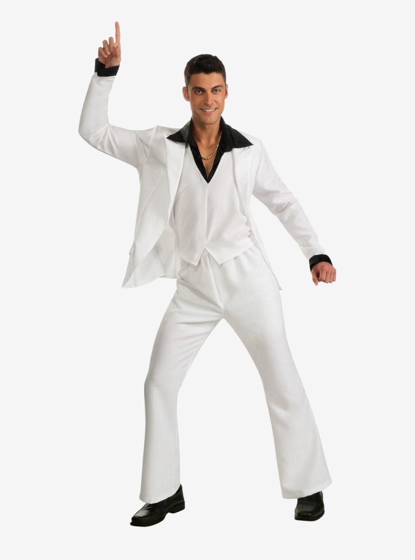 Adult Saturday Night Fever White Suit Costume, WHITE, hi-res